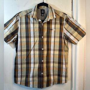 Volcom boys Multicolor Plaid Button Down Shirt
